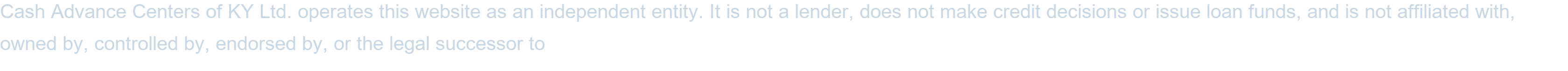 Cash Advance Centers of KY, Inc. — website notice